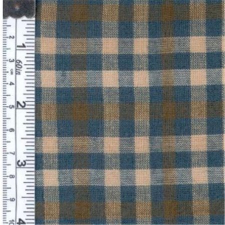 TEXTILE CREATIONS Textile Creations 1341 Rustic Woven Fabric; 0.25 Check Blue; Khaki And Natural; 15 yd. 1341
